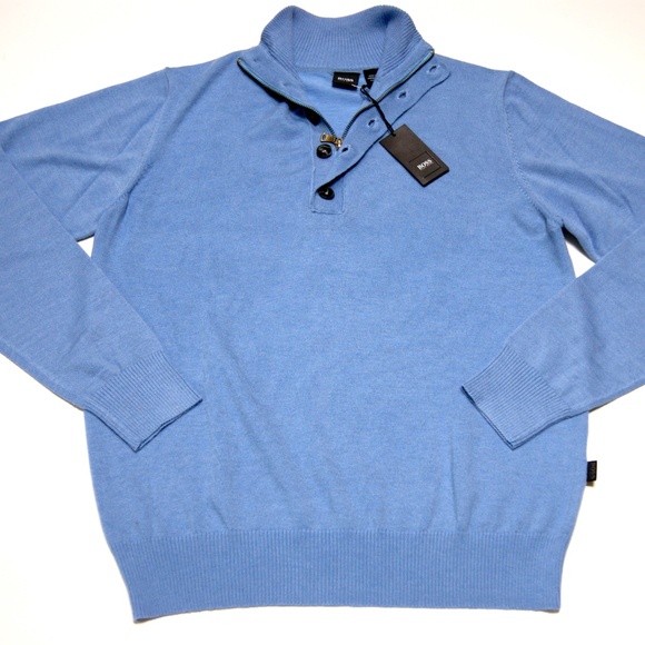 Display #1 Hugo Boss Half Zip Wool Sweater - Picture 7 of 10